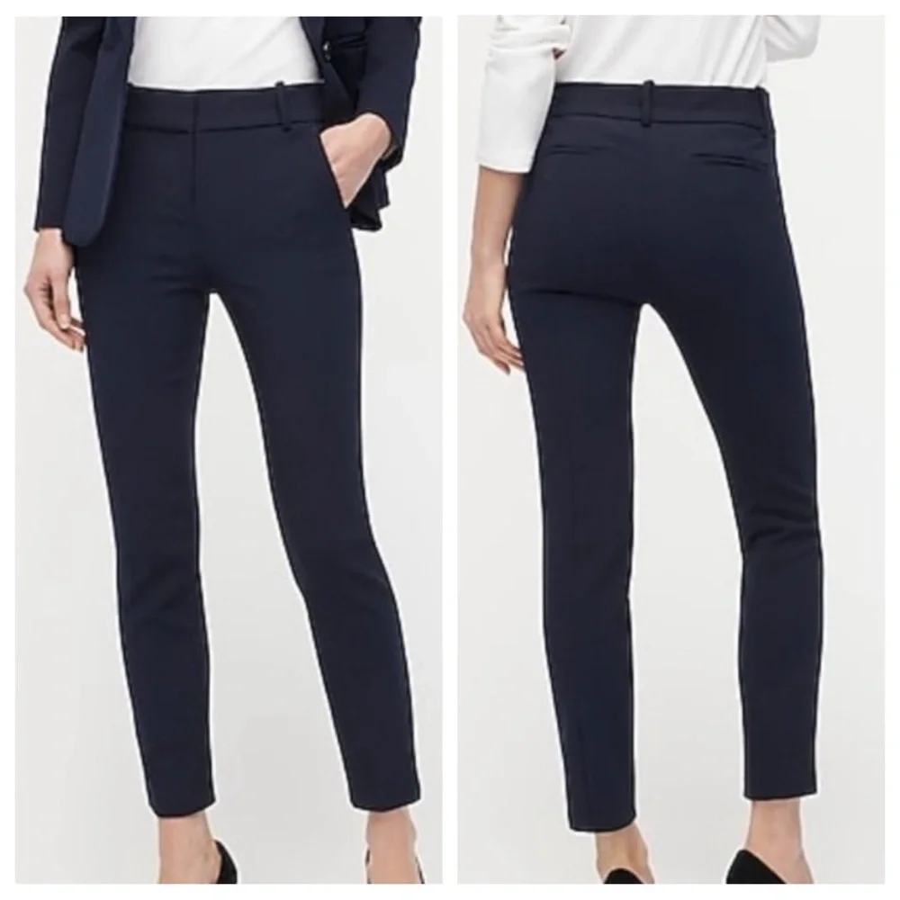 J.Crew Cameron High Rise Slim Ankle Trouser Pants in Four-Season Stretch Black